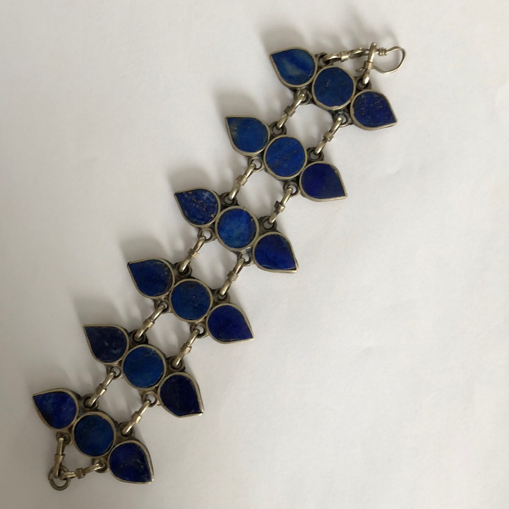 Lapis and silver cuff bracelet